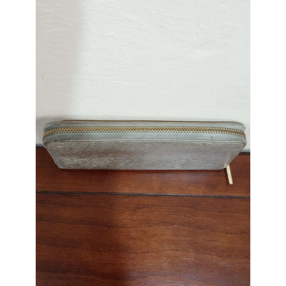 Tory Burch Metallic Champagne Gold Zip Continental Wallet - Picture 3 of 10